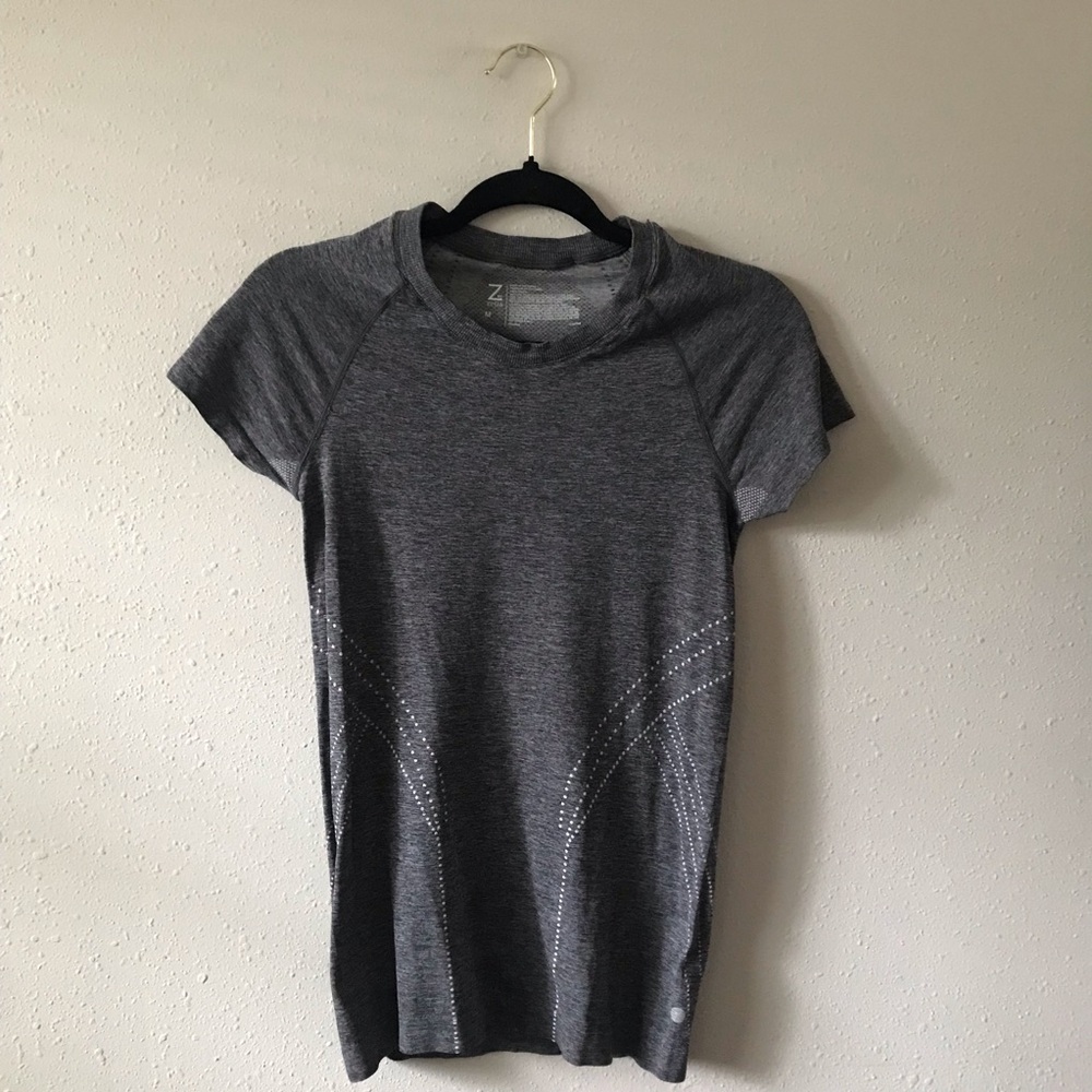 Z by Zella Gray Heathered Seamless Womens TShirt Medium
